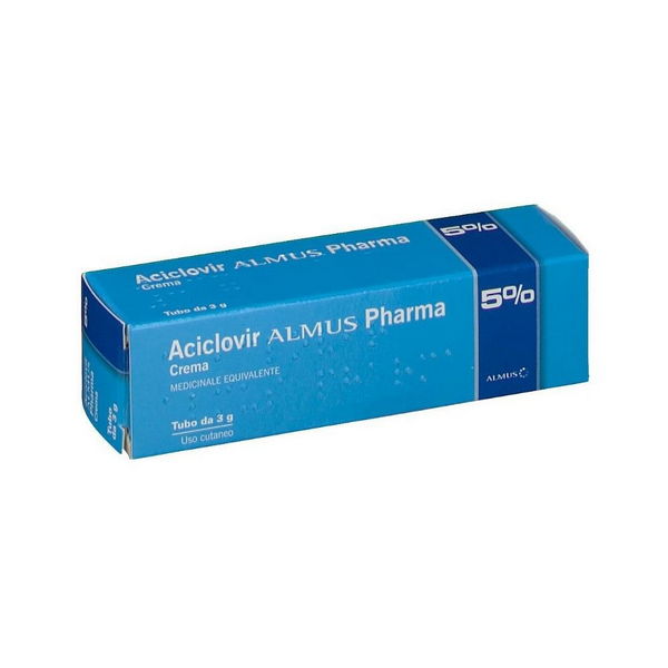 Aciclovir Almus 5% Crema Trattamento Herpes Simplex Delle Labbra 3g