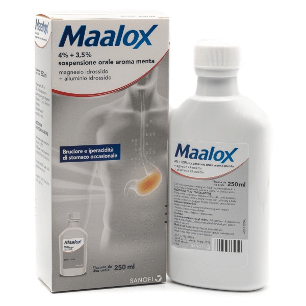 Maalox Sospensione Orale 4% + 3,5% Flacone Da 250 Ml