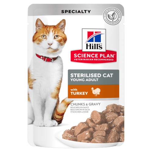 HILL'S FELINE YOUNG ADULT STERILISED TURKEY BUSTA 85 GR