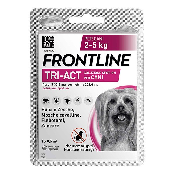 Frontline Tri-Act Cani 2-5 Kg 1 Pipetta Spot-On Antiparassitario