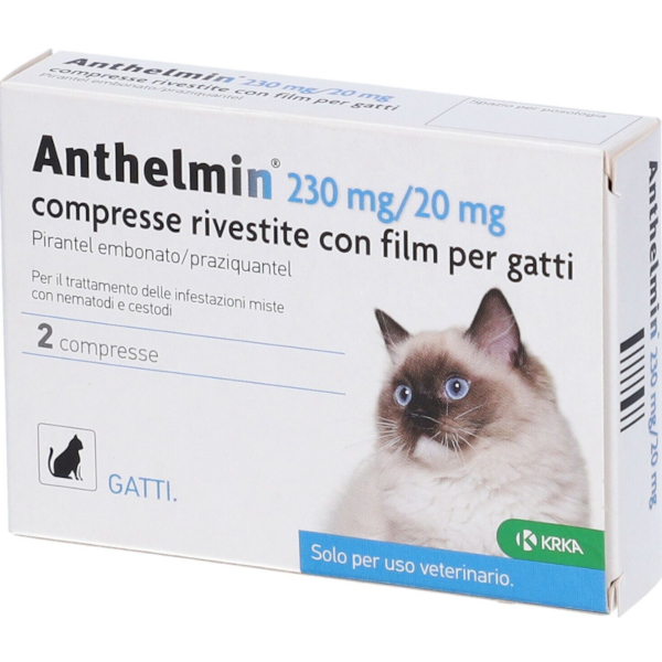 Anthelmin Gatto KRKA 2 Compresse Vermifugo 230+20mg
