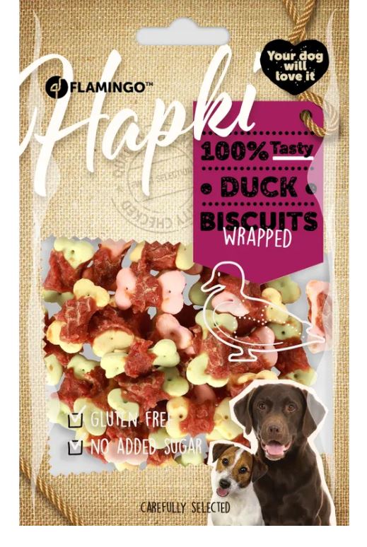 FLAMINGO CANE SNACK "HAPKI" BISCOTTINI CON ANATRA 85 GR