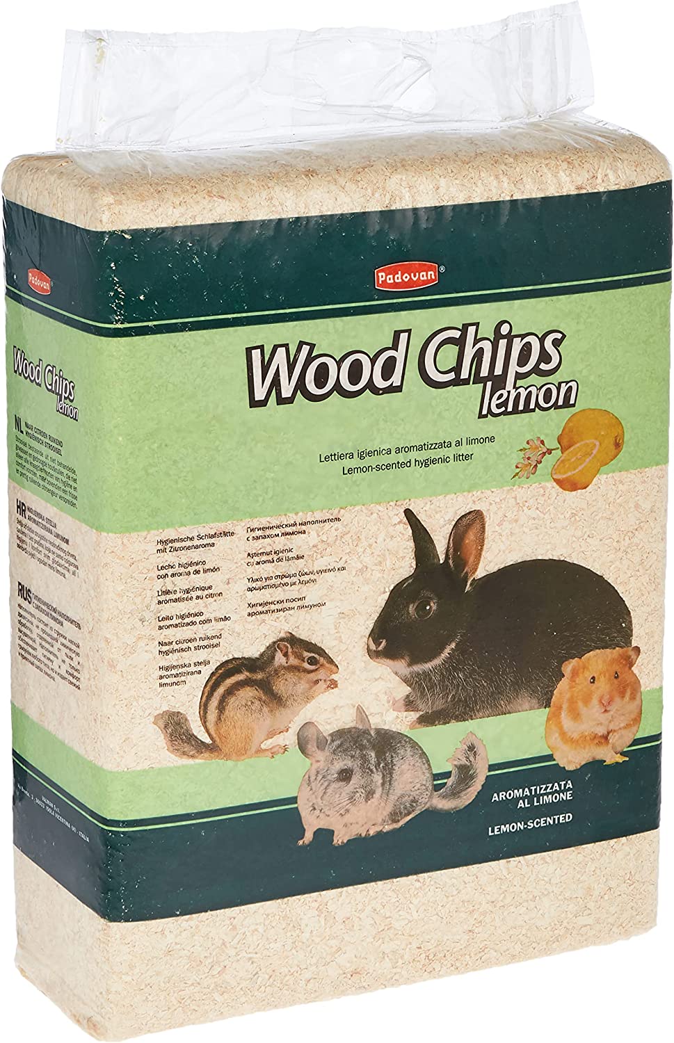 PADOVAN LETTIERA IN TRUCIOLI DI LEGNO WOOD CHIPS PROFUMATA AL LIMONE 1 KG/14 LT