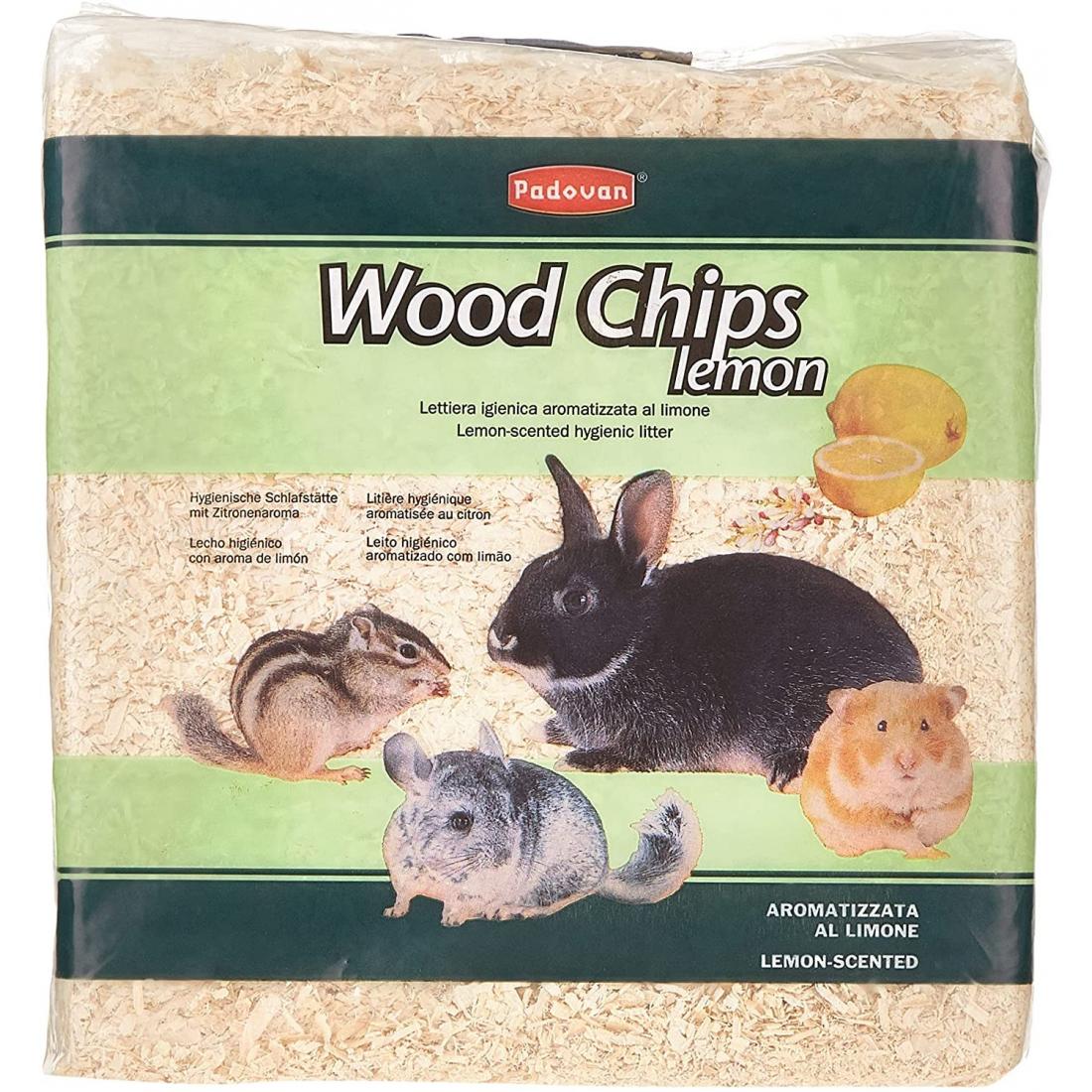 PADOVAN LETTIERA IN TRUCIOLI DI LEGNO WOOD CHIPS PROFUMATA AL LIMONE 4 KG/56 LT