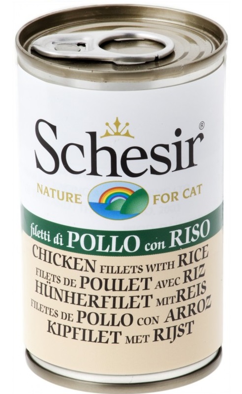 SCHESIR CAT FIL POLLO RISO140G