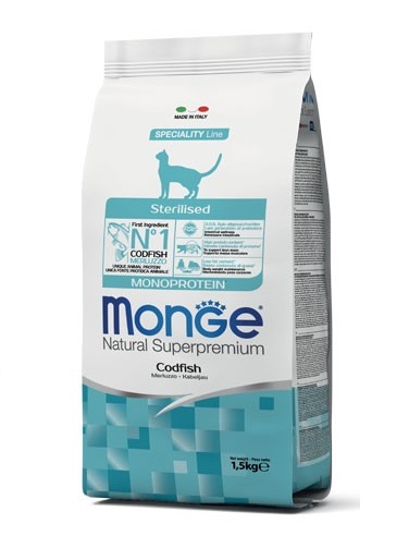 MONGE CAT NAT STERIL MERLUZZO