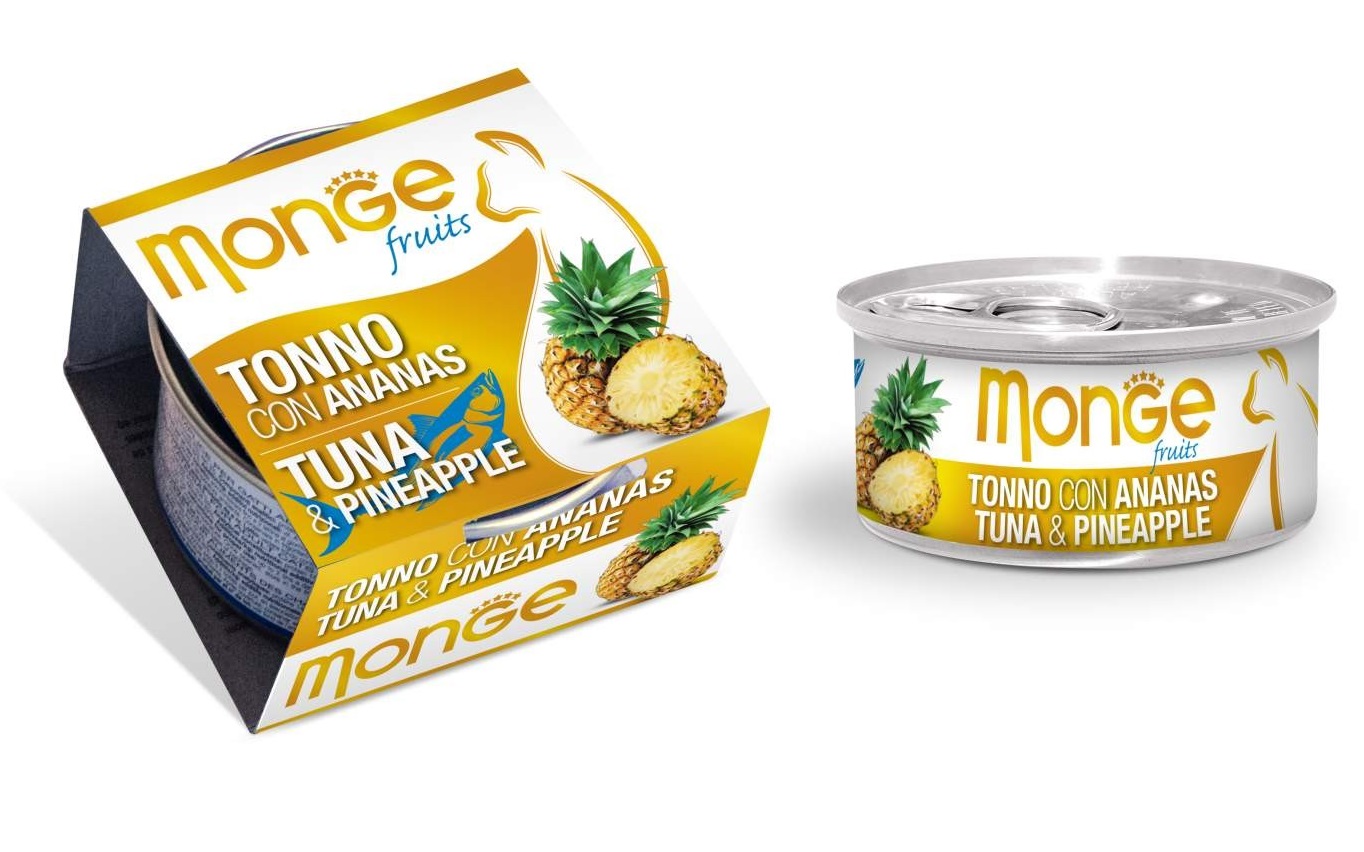 MONGE FRUITS POLLO C/ANANAS80G