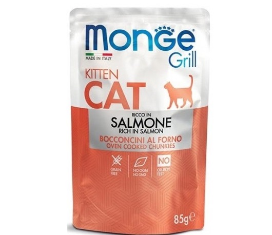 MONGE GRILL KITTEN SALMONE 85G