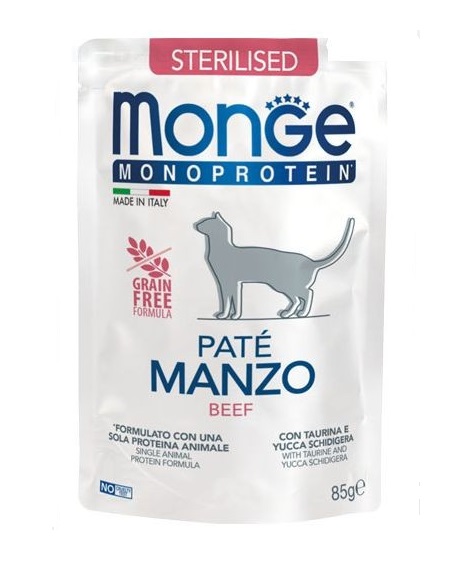 MONGE CAT STERIL PATE MANZO85G