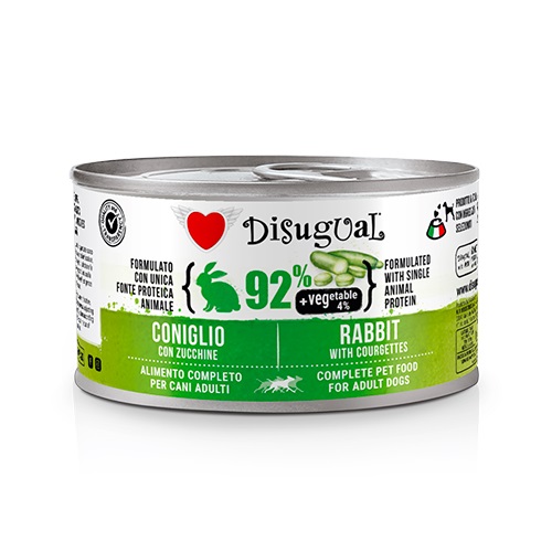 DISUGUAL CANE VEGETABLE ADULTO CONIGLIO & ZUCCHINE LATTINA 150 GR