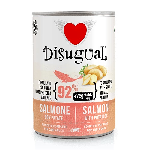 DISUGUAL CANE VEGETABLE ADULTO SALMONE & PATATE LATTINA 400 GR