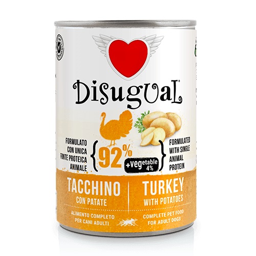 DISUGUAL CANE VEGETABLE ADULTO TACCHINO & PATATE LATTINA 400 GR