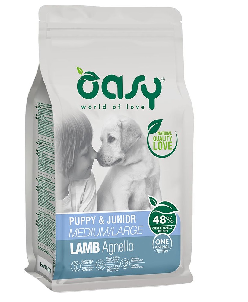 Oasy Puppy & Junior One Protein M/L Agnello 12kg