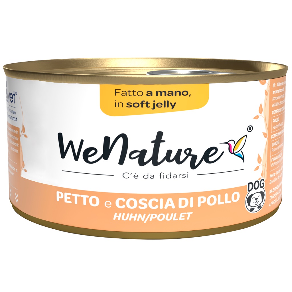 WENATURE CANE LATTINA IN JELLY ADULTO PETTO DI POLLO & COSCIA DI POLLO 150 GR