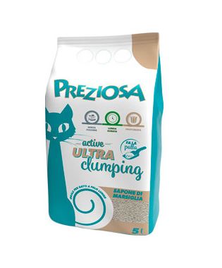 PREZIOSA GATTO LETTIERA IGIENICA ULTRA CLUMPING SAPONE DI MARSIGLIA 10 LT