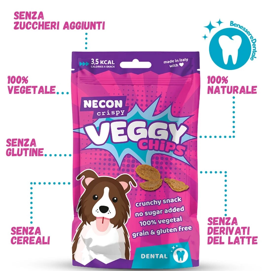 VEGGY CHIPS DENTAL DOG 85G