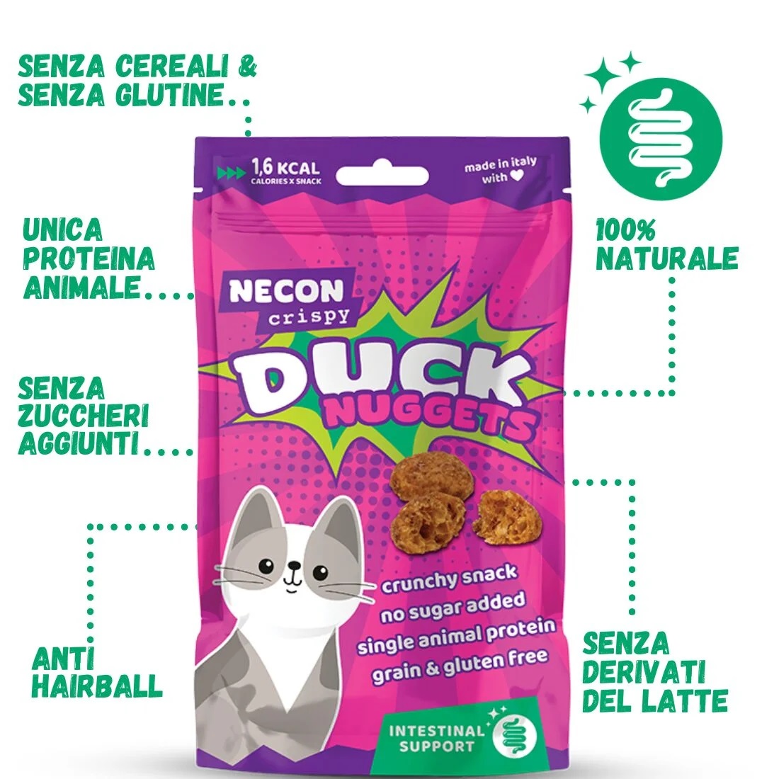 DUCK NUGGETS INTESTINAL CAT85G