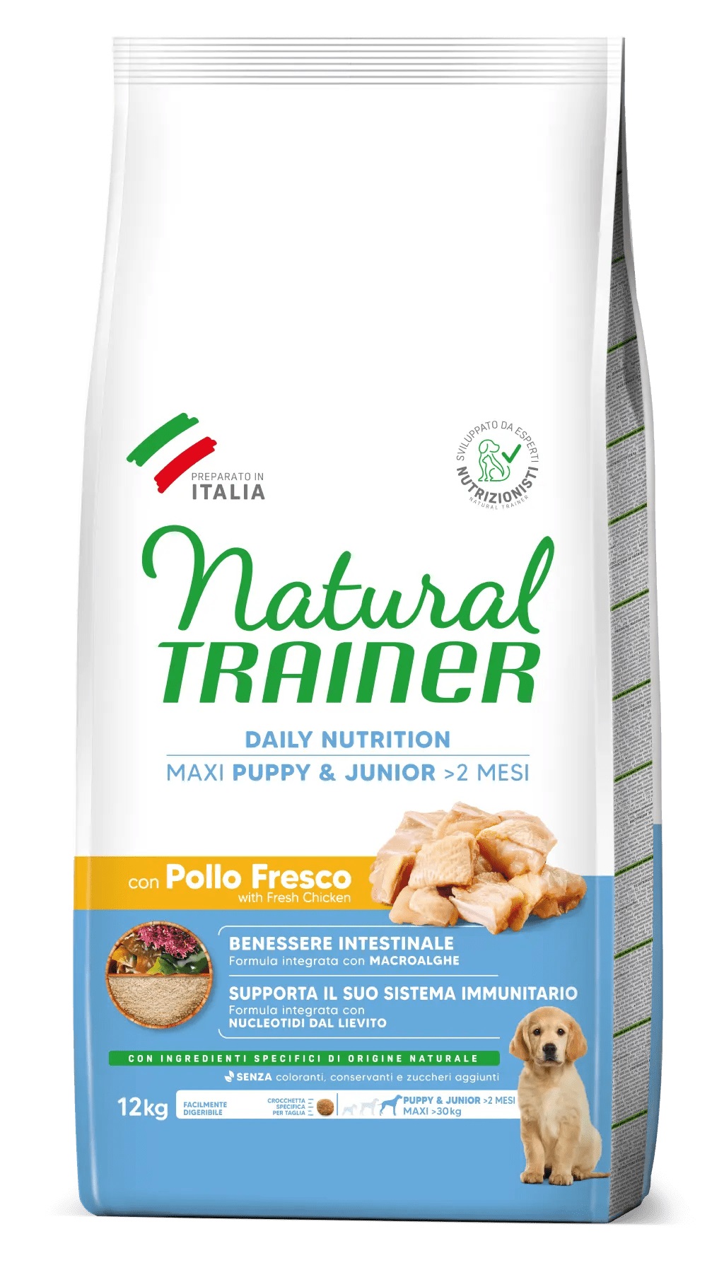 NATURAL TRAINER CANE DAILY NUTRITION MAXI PUPPY&JUNIOR POLLO FRESCO 12 KG