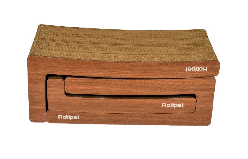 ROTIPET GATTO TIRAGRAFFI "DUO SHAPE" 44x21x16 CM LIGHT WOOD
