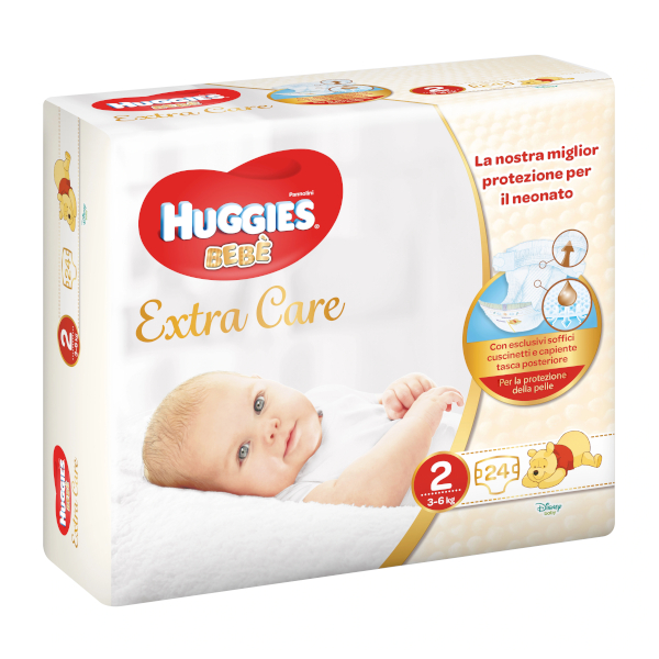Huggies Bebè 3-6kg Pannolini Base 2 Da 24 Pezzi