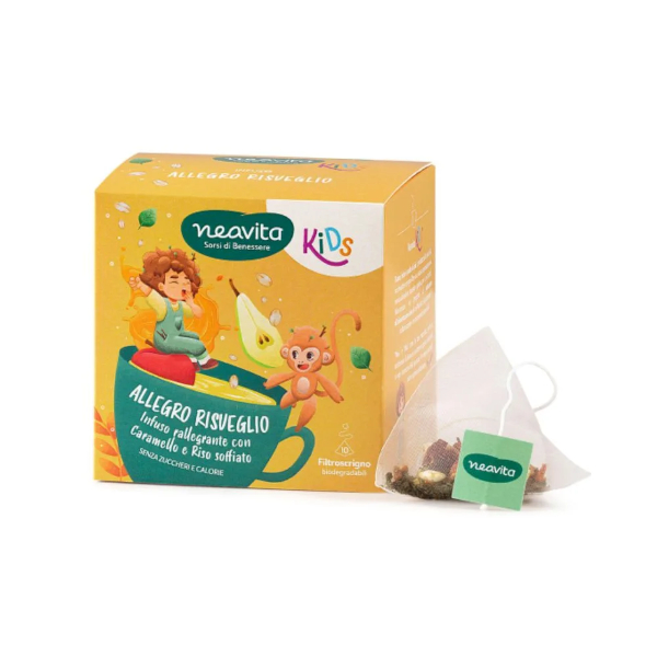 Neavita Kids - Allegro Risveglio Infuso Con Caramello E Riso Soffiato Tisana Per Bambini Dai 3 Anni, 10 FiltroScrigno
