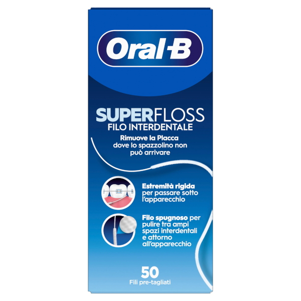 Oral-B Super Floss - Filo Interdentale Per Rimuovere La Placca