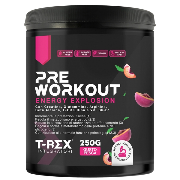 T-Rex Pre Workout Gusto Pesca Da 250g
