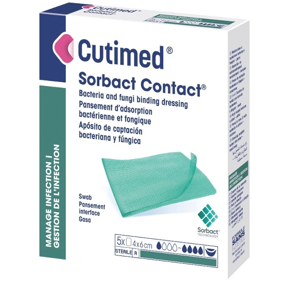Cutimed Sorbact Contact Medicazione Idrofobica 4x6cm – 5 Pezzi