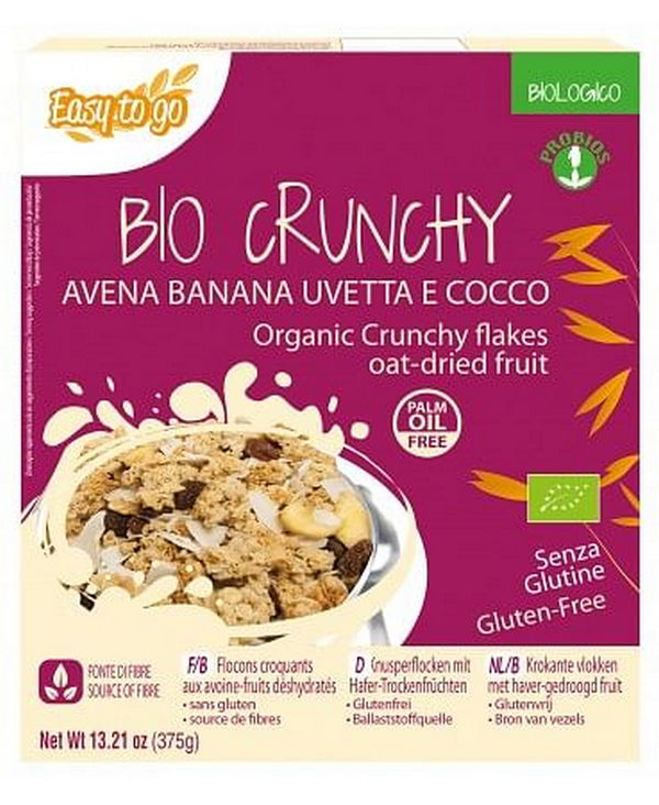 Easy To Go Bio Crunchy Avena Banana Uvetta E Cocco 375 G