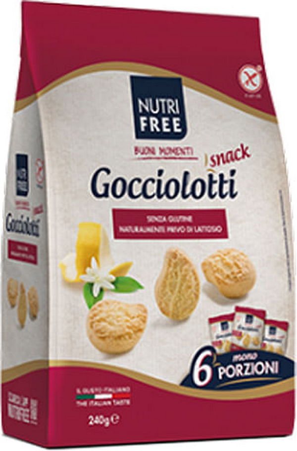 Nutrifree Goccefrolla Snack Classica Bonta' Senza Lattosio 6 Monoporzioni Da 40 G