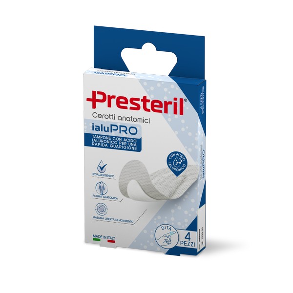 PRESTERIL 4 Cerotti Post Operatori IaluPRO Dita 3,8x7 Cm