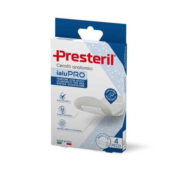 PRESTERIL 4 Cerotti Post Operatori IaluPRO Braccia 7,5x10 Cm