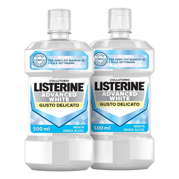 Listerine Advanced White Collutorio Gusto Delicato Bundle 2×500 Ml