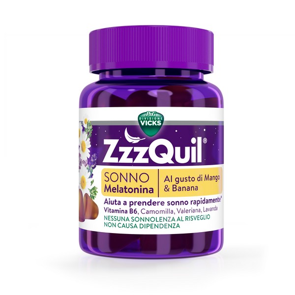 ZzzQuil Natura Gommose Mango Banana – Melatonina E Camomilla 30 Pezzi
