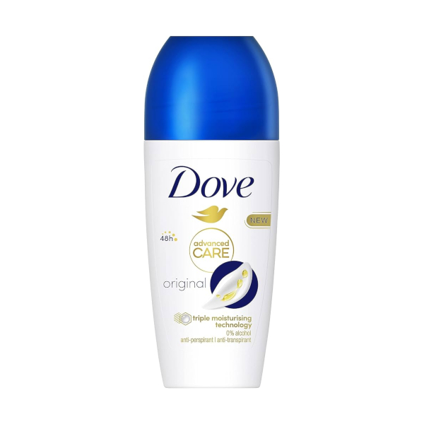 Dove Deodorante Roll On Advanced Care Original Antitraspirante Formula Delicata 50 Ml