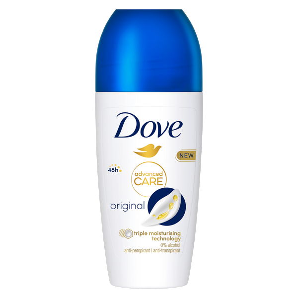 Dove Deodorante Roll On Advanced Care Original Antitraspirante Formula Delicata 50 Ml