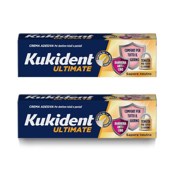 Kukident Ultimate Per Dentiere Totali E Parziali – 2x57g Gusto Neutro