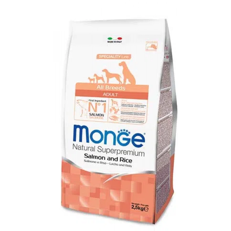 Monge All Breeds Adult Salmone E Riso 2,5Kg