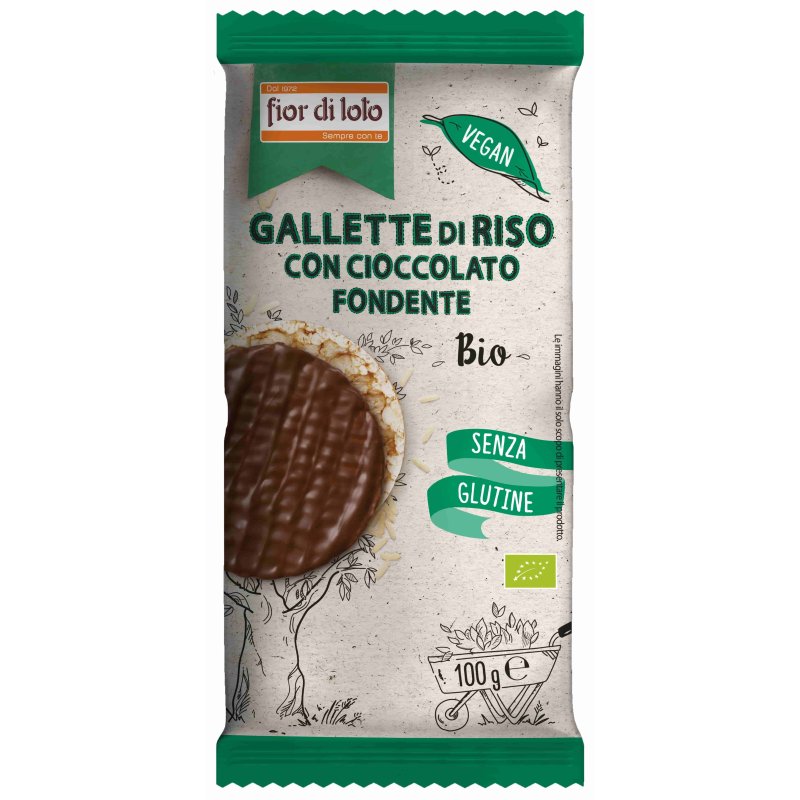 Gallette Di Riso Con Cioccolato Fondente Fior Di Loto 100g