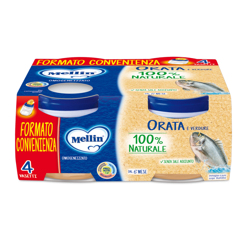 Mellin Omogeneizzato Orata/Verdure 4x80g 6MEsi+