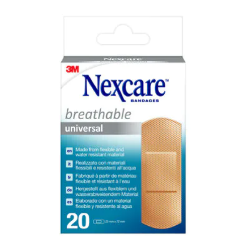 Universal Breathable 25x72mm Nexcare 3M 20 Cerotti
