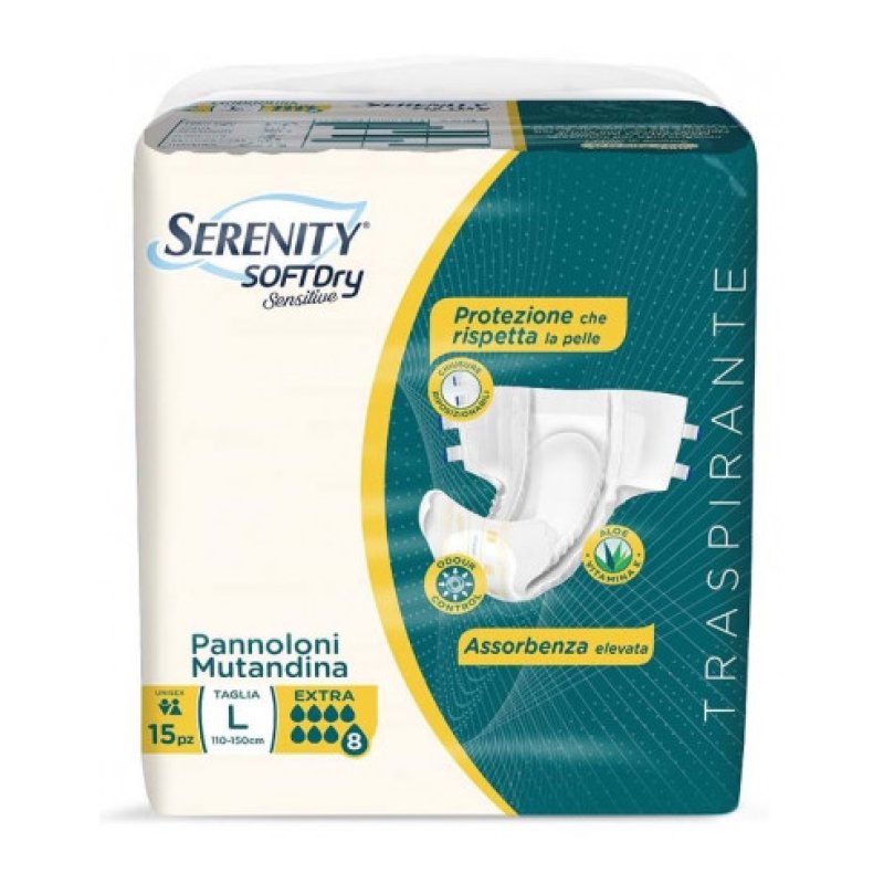 Soft Dry Sensitive Pannolone Mutandina L Serenity 15 Pezzi