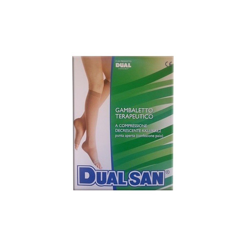 Gambaletto Terapeutico Compressione Decrescente KKL1/2 Punta Aperta DUALSAN Taglia 3