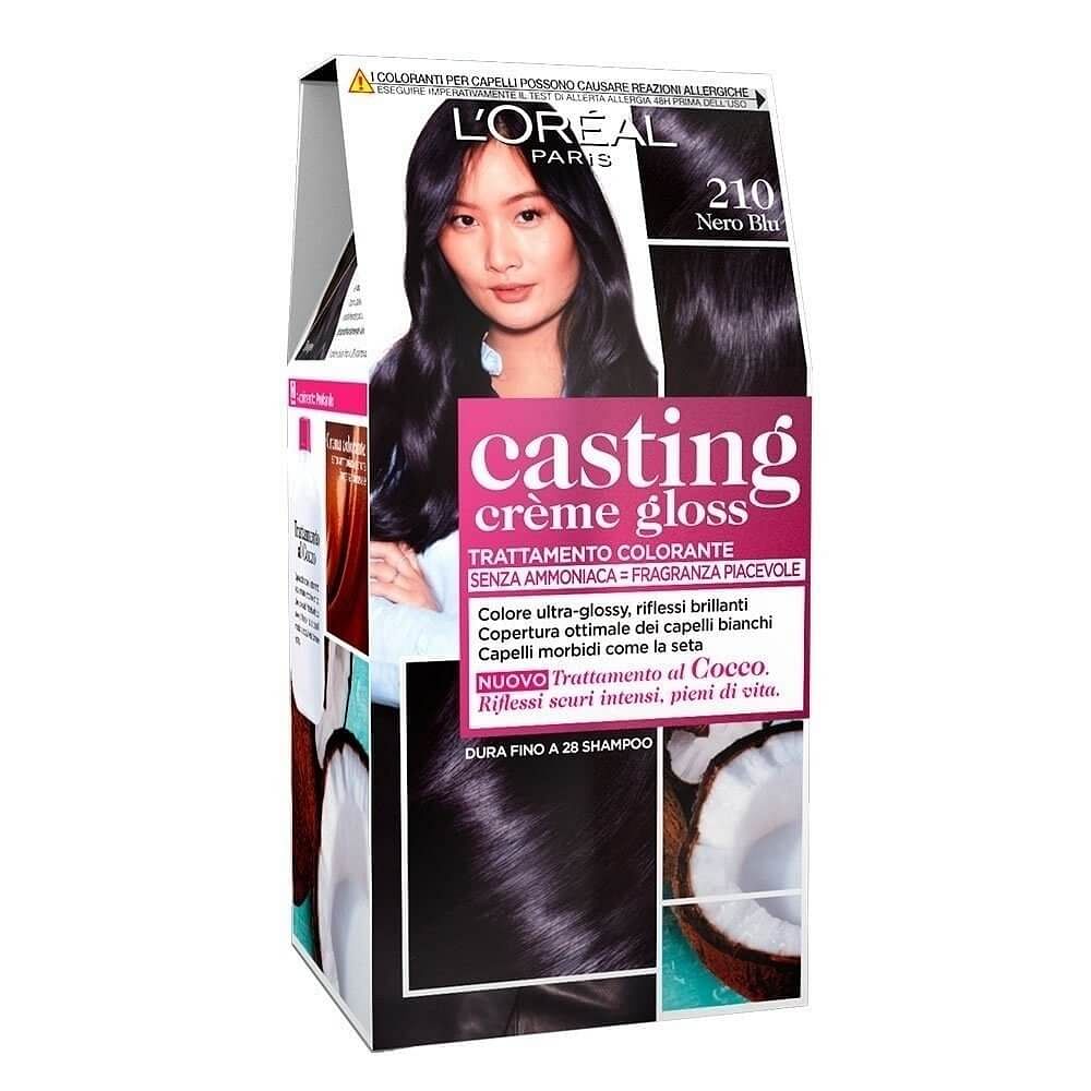L'OREAL CASTING CREME GLOSS TRATTAMENTO COLORANTE SENZA AMMONIACA 210 NERO BLU