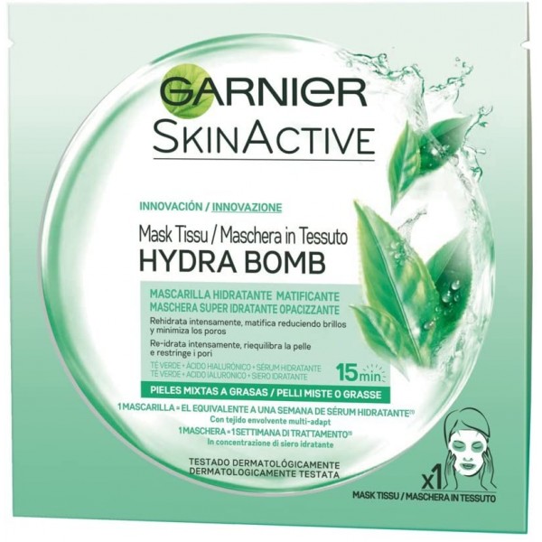 GARNIER SKIN ACTIVE HYDRA BOMB MASCHERA VISO SUPER IDRATANTE OPACIZZANTE