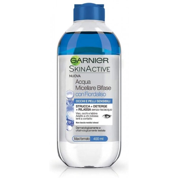 GARNIER SKIN ACTIVE ACQUA MICELLARE BISFASE CON FIORDALISO 400ML.OCCHIO E PELLI SENSIBILI