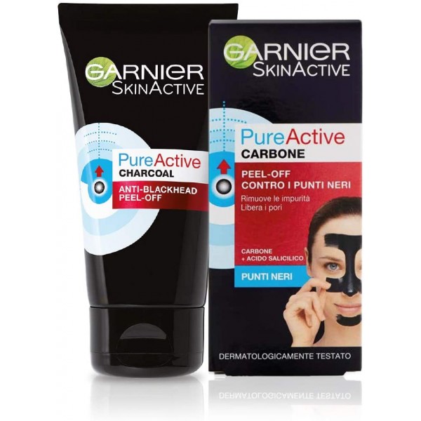 GARNIER SKIN ACTIVE PEEL OF MASCHERA ANTI PUNTI NERI ARRICCHITA CON CARBONE VEGETALE