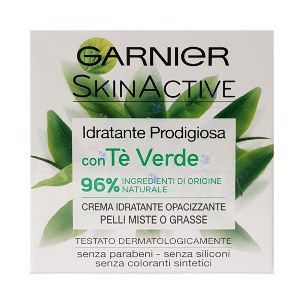 GARNIER SKIN ACTIVE IDRATANTE OPACIZZANTE PRODIGIOSA 50ML.TE' VERDE PELLI MISTE O GRASSE