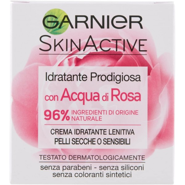 GARNIER SKIN ACTIVE IDRATANTE LENITIVA PRODIGIOSA 50ML.ACQUA DI ROSA PELLI SECCHE O SENSIBILI