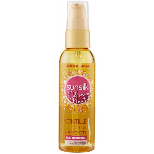 SUNSILK OLIO NUTRIENTE SCINTILLE DI LUCE + EFFETTO SETA 75ML.OLIO DI ARGAN CAPELLI SPENTI
